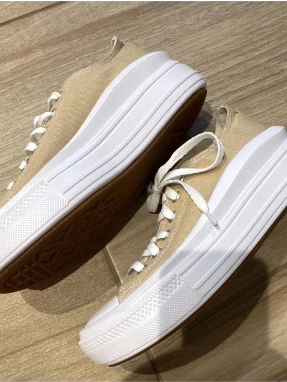 8W Converse Chuck Taylor All Star Move Platform Low Nutty Granola/White